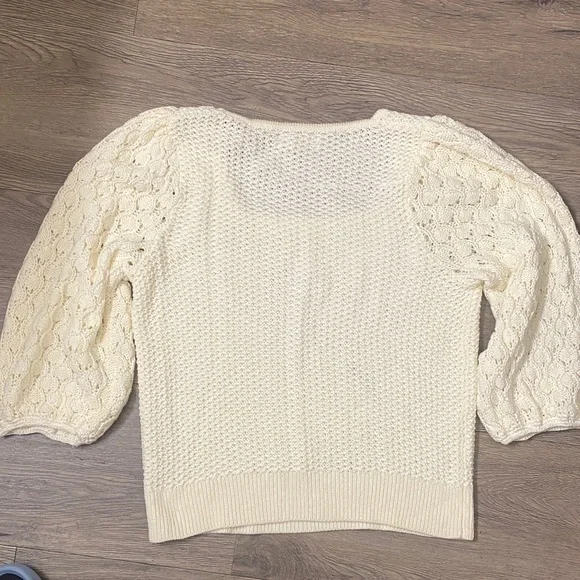 ANTHROPOLOGIE Cream Women's knit Top - Picture 8 of 11